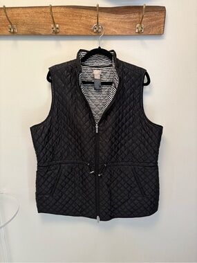Chico's reversible Quilted Vest with Striped Lining